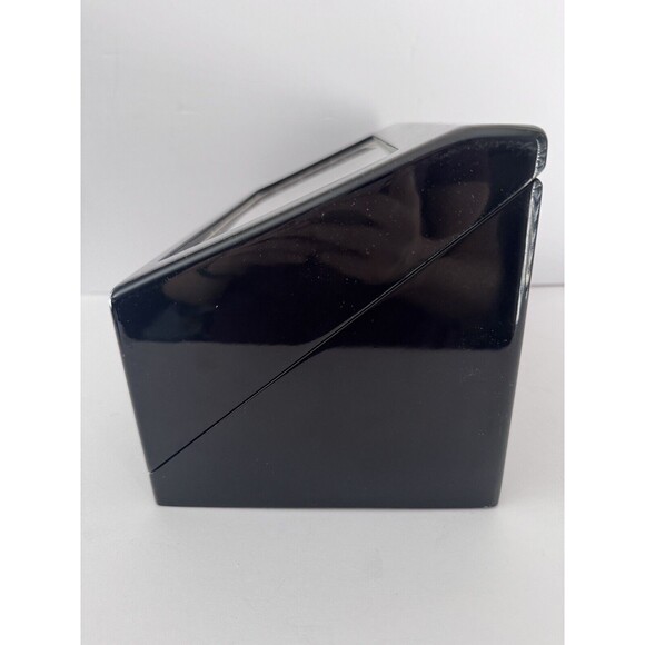 Double Automatic 2 Watch Winder Rotating Display Box Black Case & Cord WORKS - Picture 5 of 14
